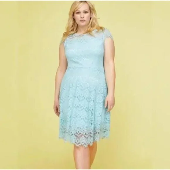 Lace Lane Bryant Homecoming Dresses Lane Bryant Dresses Lane Bryant 22 3x  Blue Lace Fit Flare